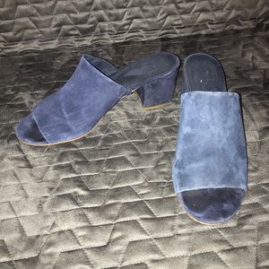 GAP Navy Blue Chunky Block Heel Mule Sandals